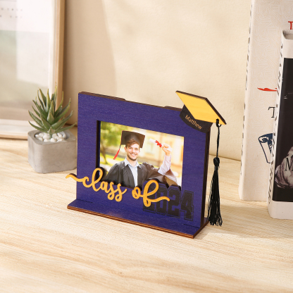 Class of 2024 Personalised Graduation Photo Frame Custom Name & Photo Wooden Frame Creative Gifts-Jessemade AU