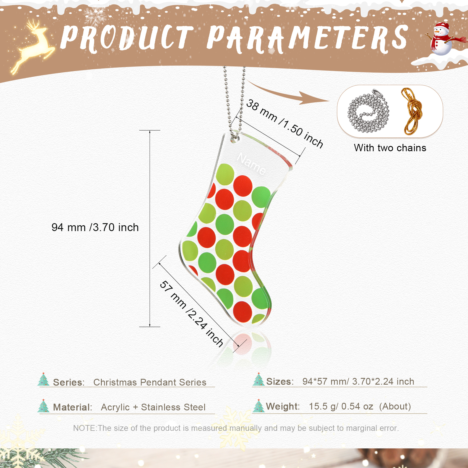 Personalised Acrylic Christmas Sock Ornaments Customised 1 Name Xmas Pendant Gifts for Boys Girls-Jessemade AU