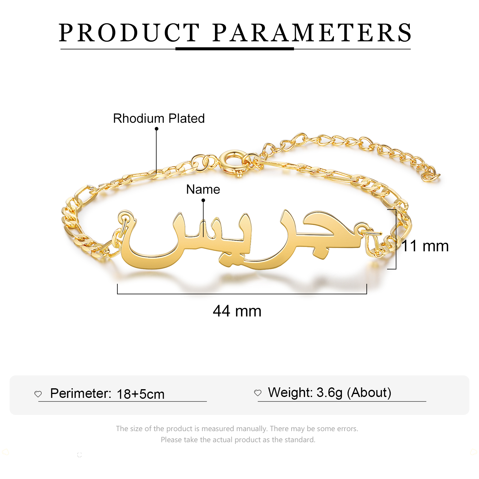 Personalised Arabic Bracelet Custom 1 Name Bracelet Gift For Women-Jessemade AU