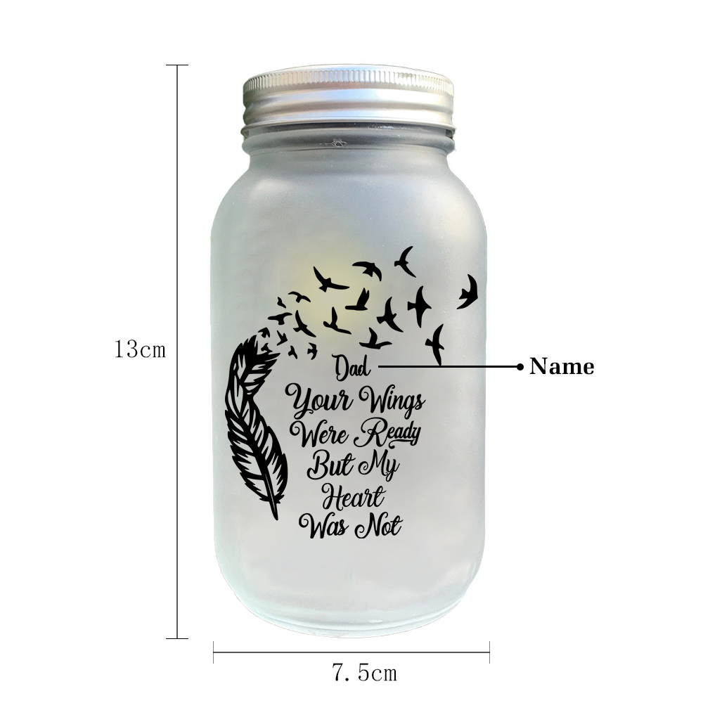 Memorial Bottle Night Light "Your Wings Were Ready But My Heart Was Not" Memorial Jar Memorial Solar Light-Jessemade AU