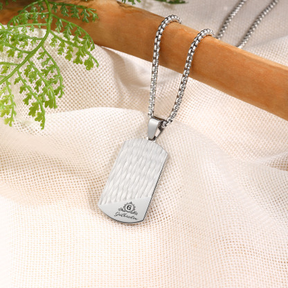 Personalised Men's Necklace Engraved Name & Letter & Text Dog Tag Necklace Stainless Steel Gift for Him-Jessemade AU