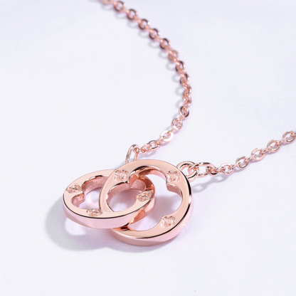 Personalised Double Round Link Necklace Gift For Her-Jessemade AU