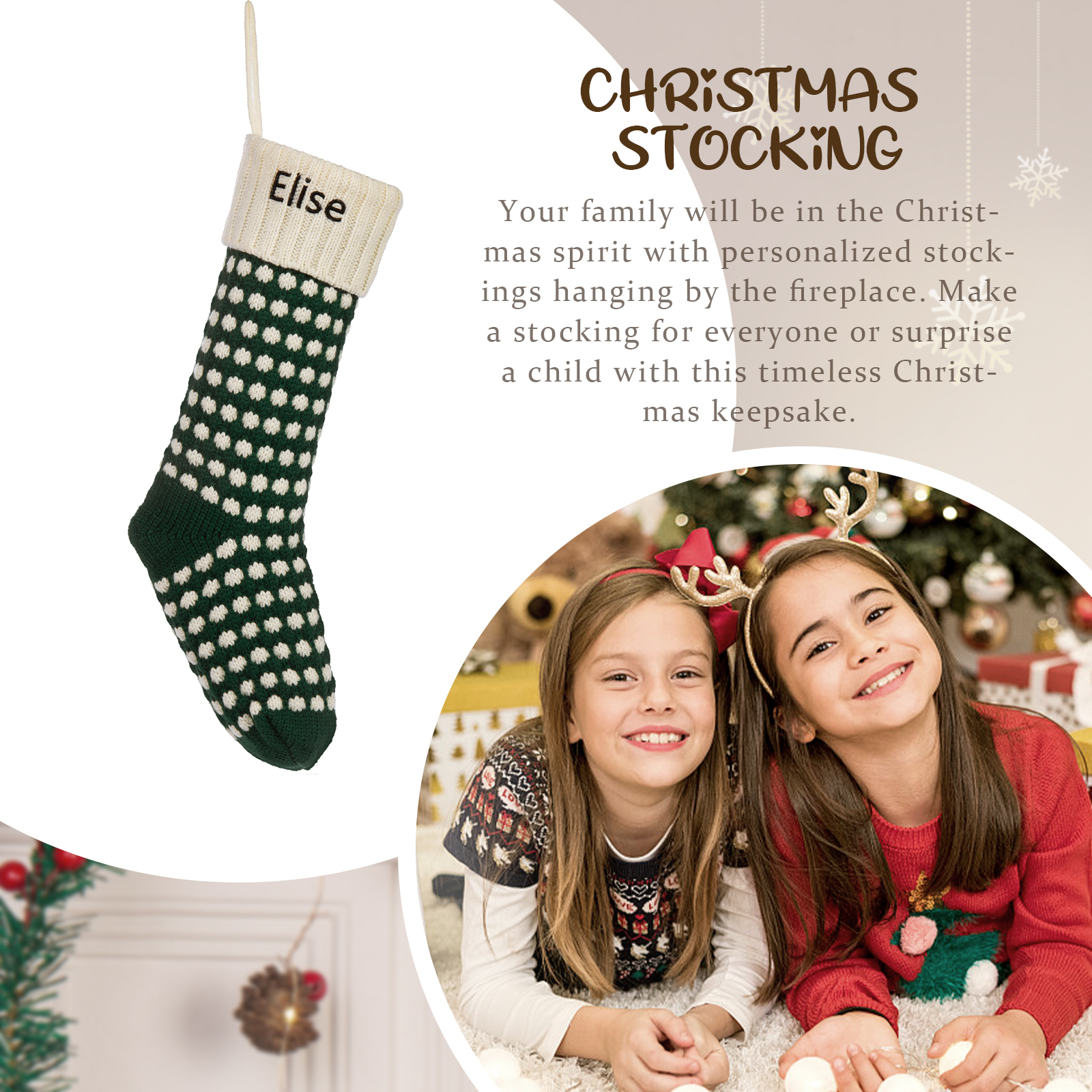 Customised 1 Name Christmas Stockings Ornaments Fireplace Decor Personalised Christmas Gifts for Family Friends-Jessemade AU