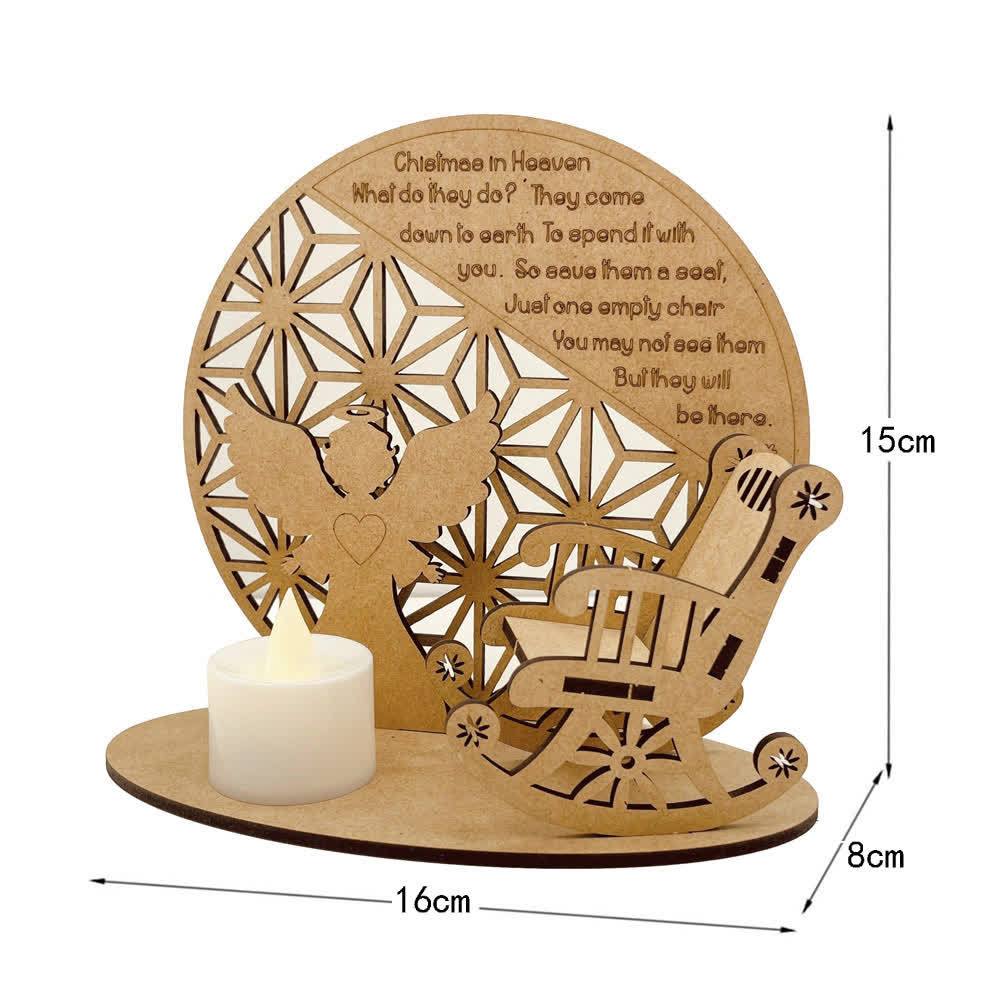 Personalised Christmas in Heaven Rocking Chair Ornament Memorial Tabletop Plaque-Jessemade AU