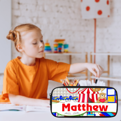 Personalised  Name Pencil Case Bear Pen Bag Zipper Back to School Gifts for Student-Jessemade AU