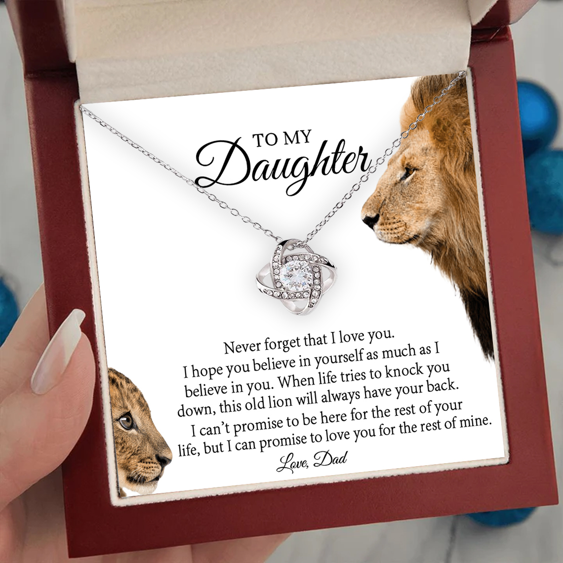 To My Daughter Love Knot Necklace Dad to Daughter Necklace Special Birthday Gift for Daughter - Never forget that I love you-Jessemade AU