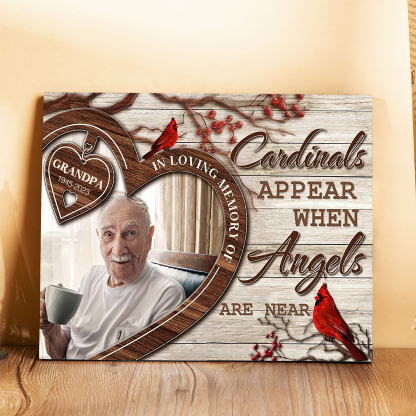 Personalised Memorial Photo Frame Cardinal Wood Signs-Jessemade AU