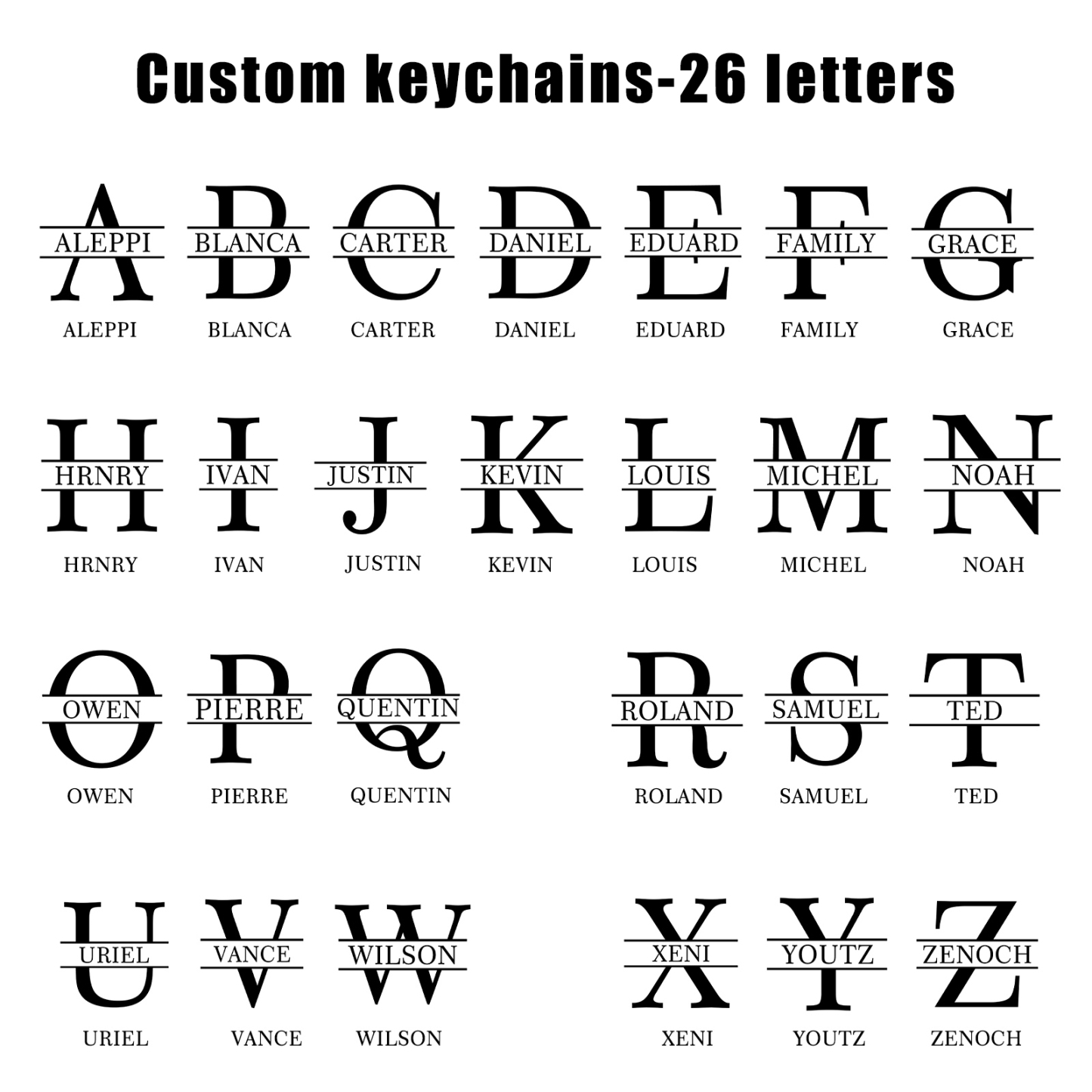 Personalised Name & Letter Keychain AirTag Protective Case Leather Keychain Gift for Him/Her-Jessemade AU