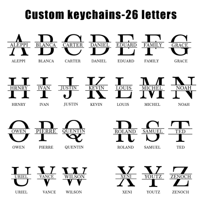 Personalised Name & Letter Keychain AirTag Protective Case Leather Keychain Gift for Him/Her-Jessemade AU