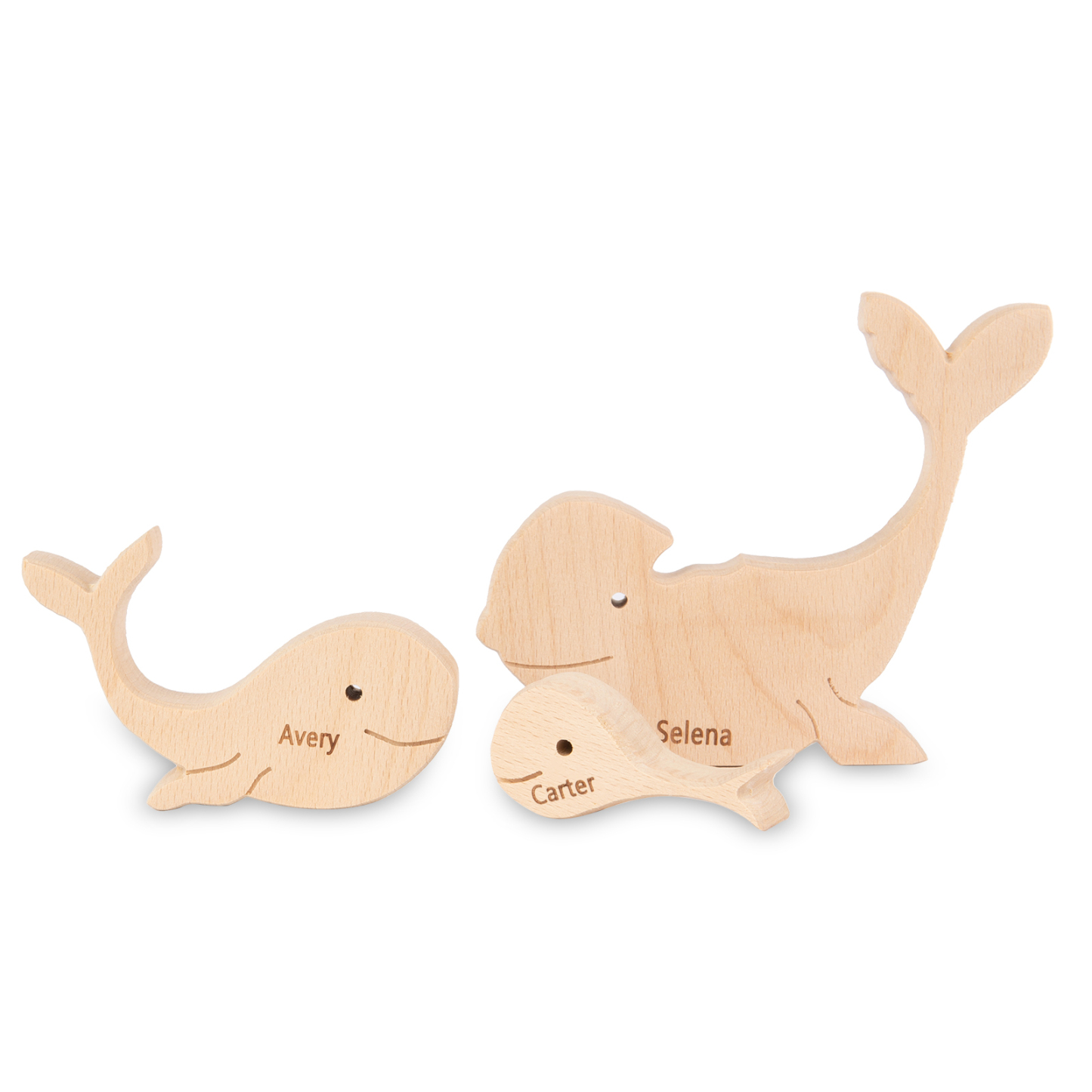 Personalised Wooden Animal Puzzle Custom 3 Names Puzzle Whale Bear Rabbit Hug Ornament Gifts for Family-Jessemade AU