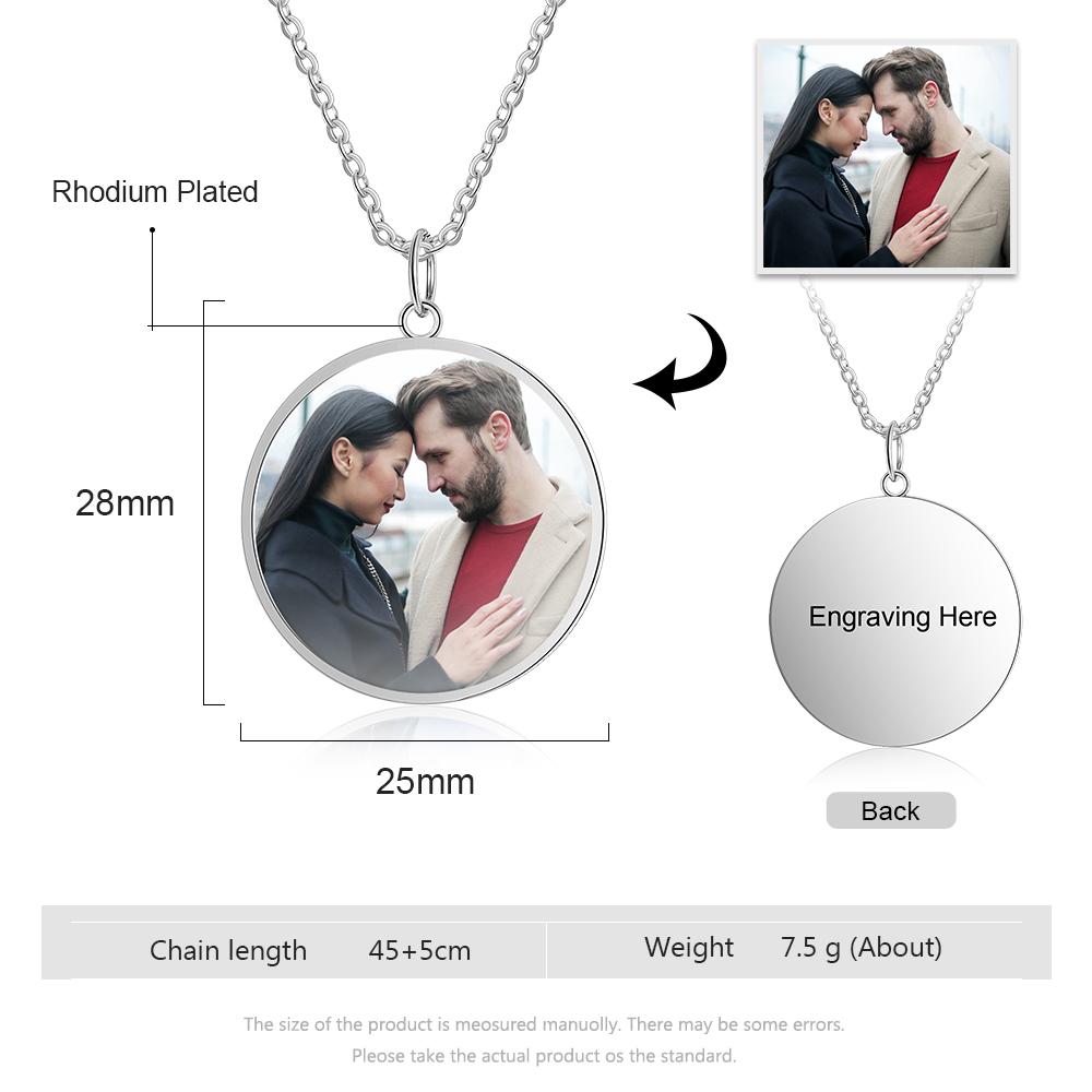 Personalised Round Photo Necklace Custom Picture Necklace Gifts For Her-Jessemade AU