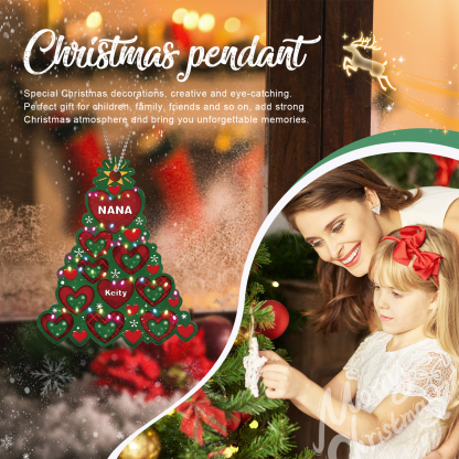 1 Name - Personalised Christmas Tree Ornament Customised Name & Text Acrylic Love Hanging Ornaments Gift for Family-Jessemade AU