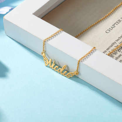 Personalised Wings Necklace Custom 1 Name Necklace Gift For Women-Jessemade AU