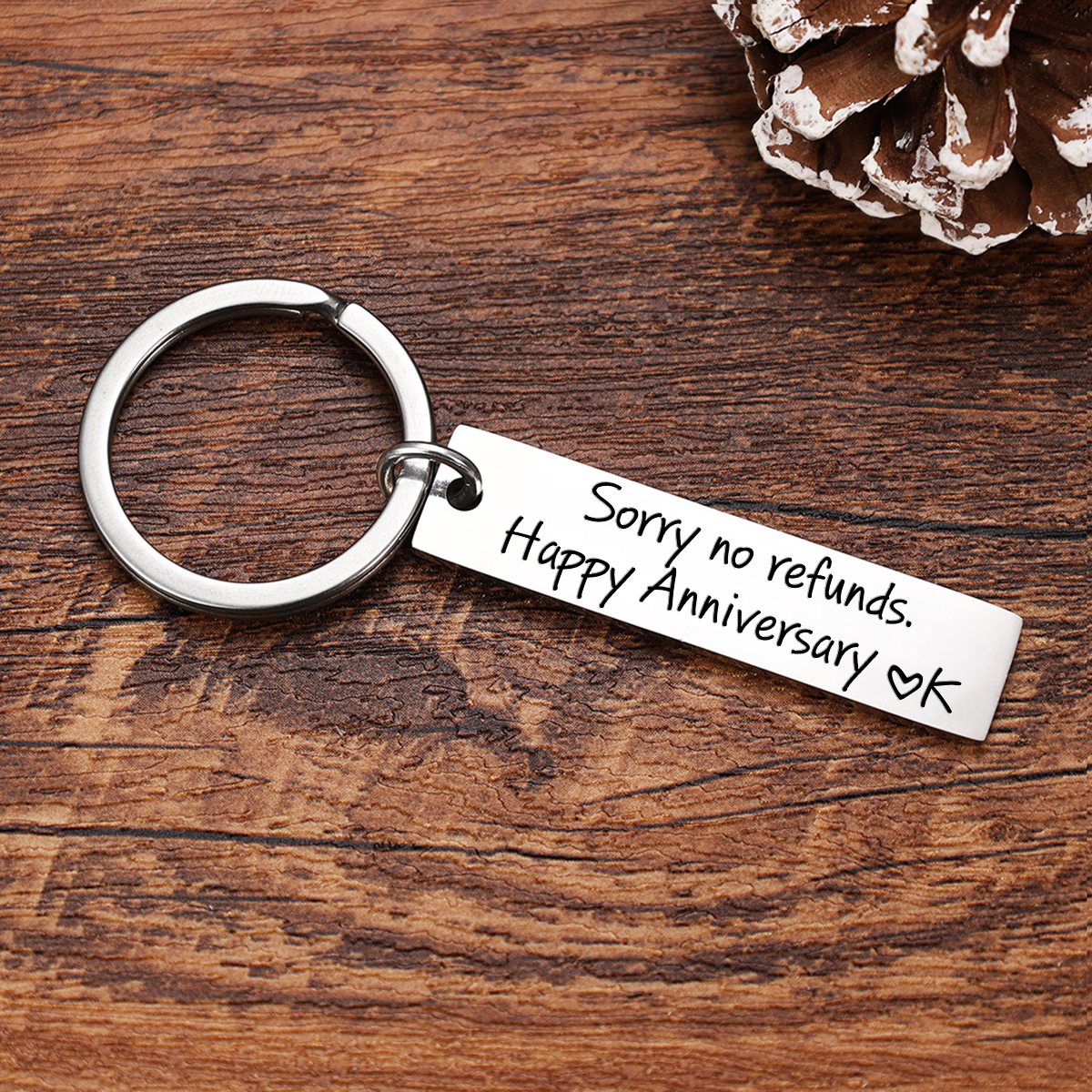Personalised Letter Keychain "Sorry, No Refunds" Funny Keychain Anniversary Gifts for Couples-Jessemade AU