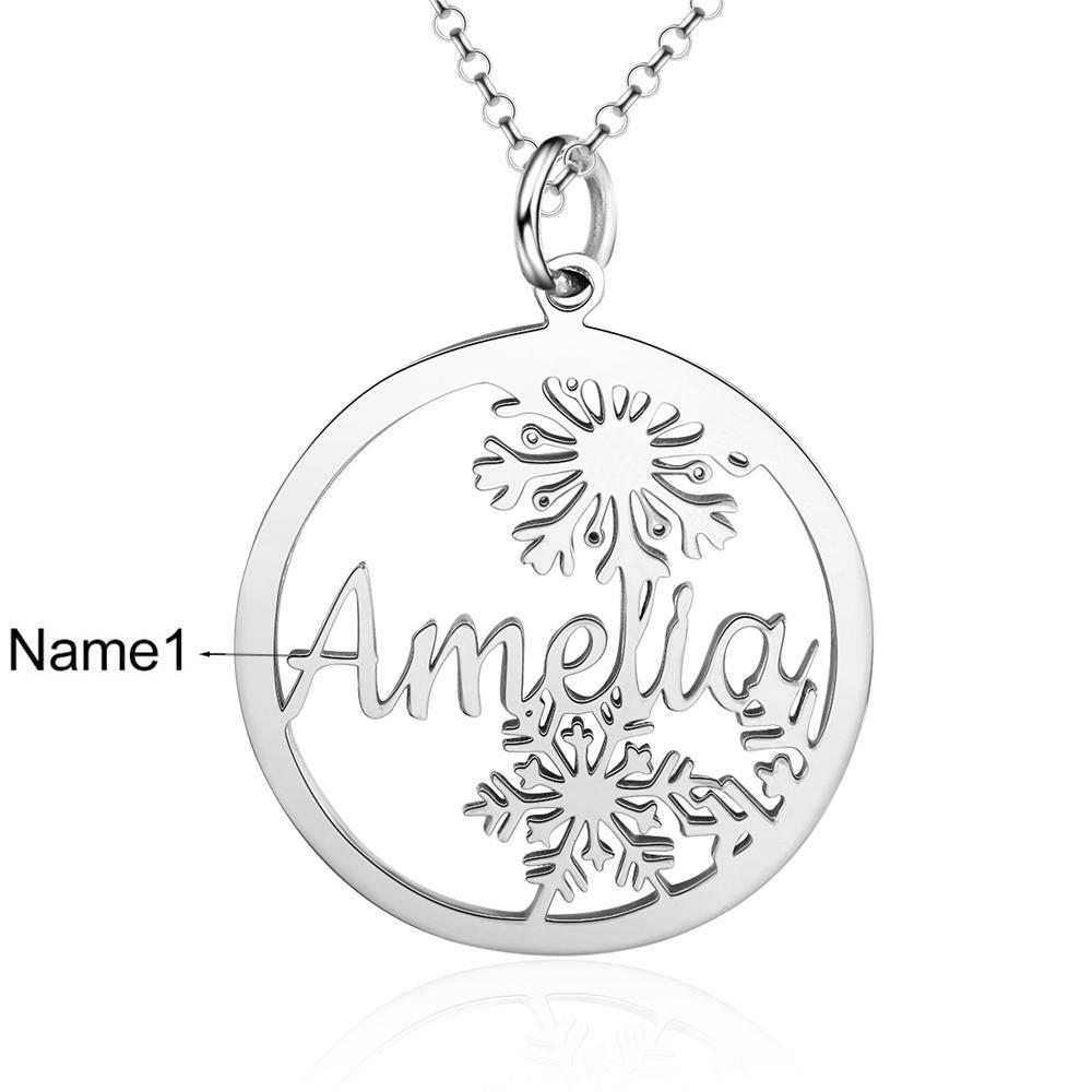 Personalised Name Necklace Christmas Snowflake Jewelry Gift For Her-Jessemade AU