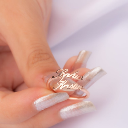 Personalised Name Ring Custom Rings with 2 Names Gifts for Mother Ring-Jessemade AU