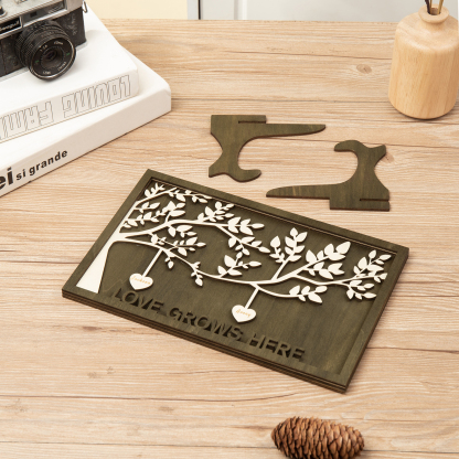 Family Tree Wood Frame Personalised Family Tree Sign Engrave 2 Names Keepsake Gifts-Jessemade AU