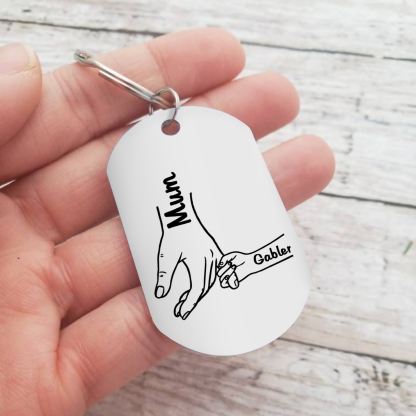 2 Names - Personalised Name Keychain Holding Hands Keychain Mother's Day Gifts For Grandma/Mother-Jessemade AU