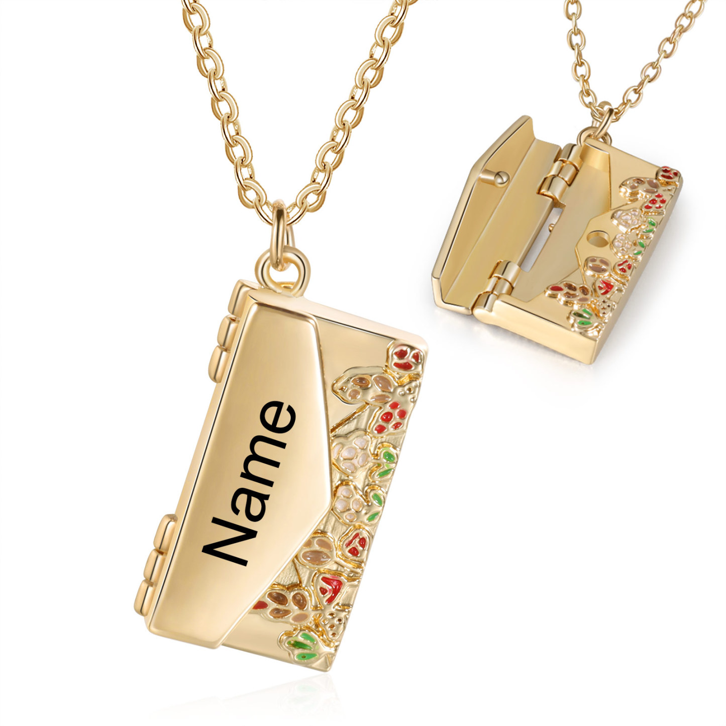 Personalised Women's Necklace Customised Name Envelope Necklace Gifts for Her-Jessemade AU