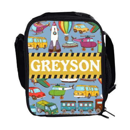 Custom Name Lunch Bag Personalised Cars Pattern Lunch Box Gifts for Kids-Jessemade AU