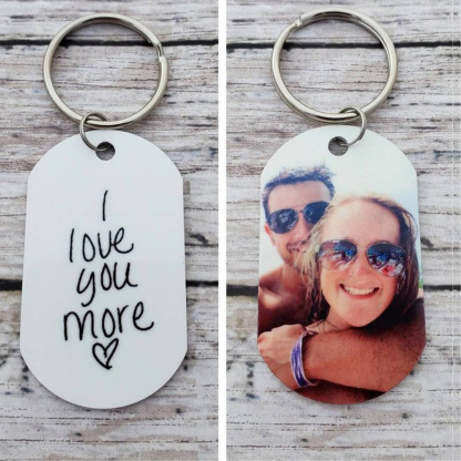 Photo Keychain Personalised Valentines Day Gifts, I love you more For Couple-Jessemade AU