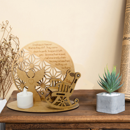 Personalised Christmas in Heaven Rocking Chair Ornament Memorial Tabletop Plaque-Jessemade AU