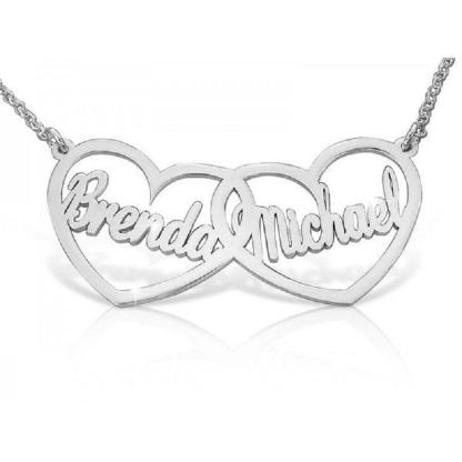 Personalised Heart Necklace Custom 2 Names Necklace Gift For Women-Jessemade AU