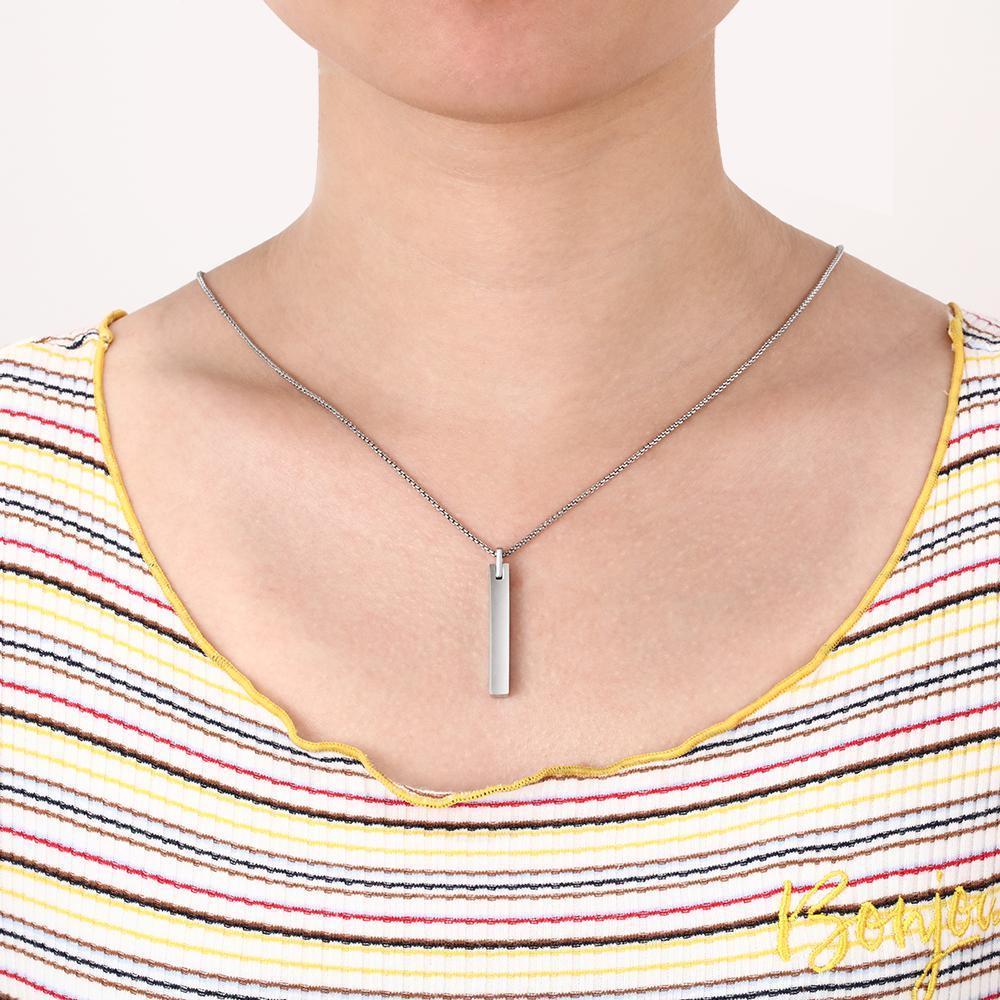 Personalised Initial Vertical Bar Necklace-Jessemade AU