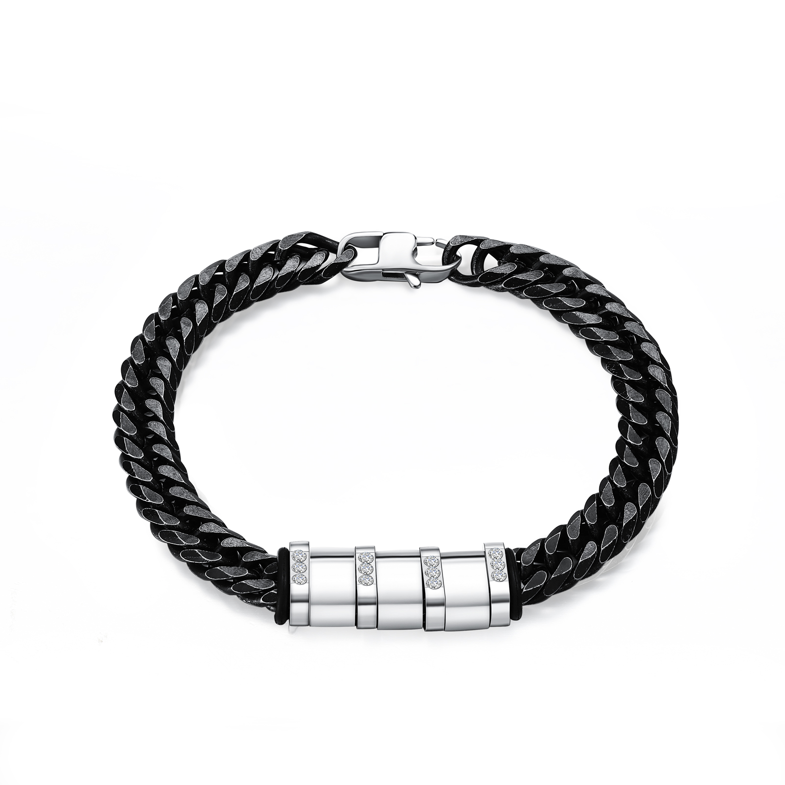 Personalised Black Stainless Steel Bracelet Custom 3 Names Men's Women's Bracelets For Couple-Jessemade AU