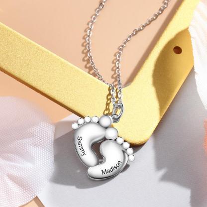 Baby Feet Personalised Infinity Necklace-Jessemade AU