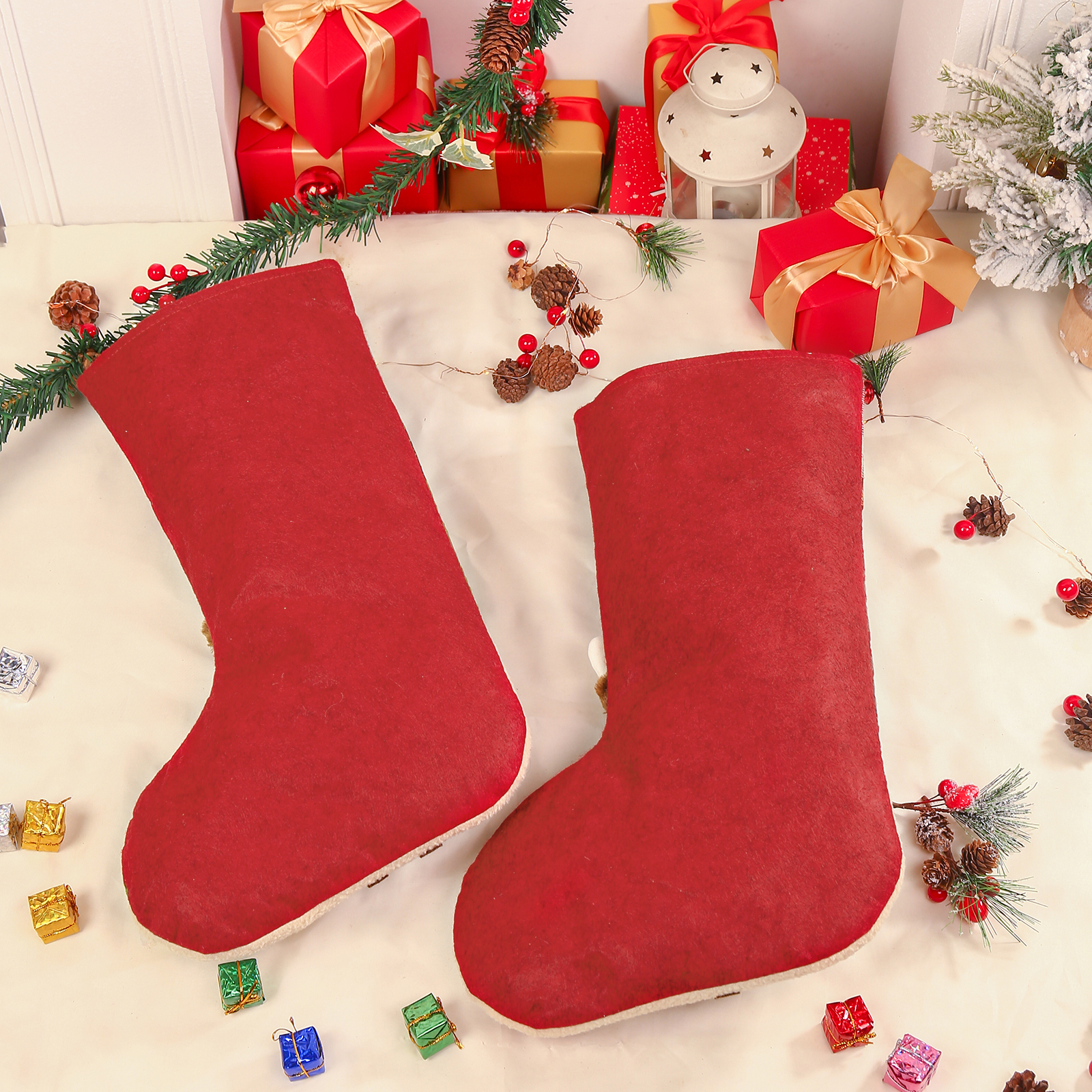 Personalised Christmas Stockings Ornaments Custom 1 Name Christmas Socks Gift for Family Friends-Jessemade AU