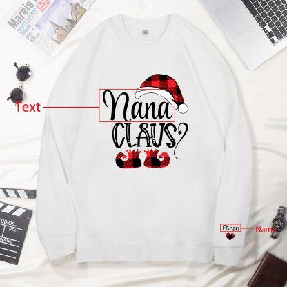 1 Name - Personalised Christmas Sweatshirt Custom Name & Text Sweatshirt Nana Claus Sweatshirt Gift for Family -Jessemade AU
