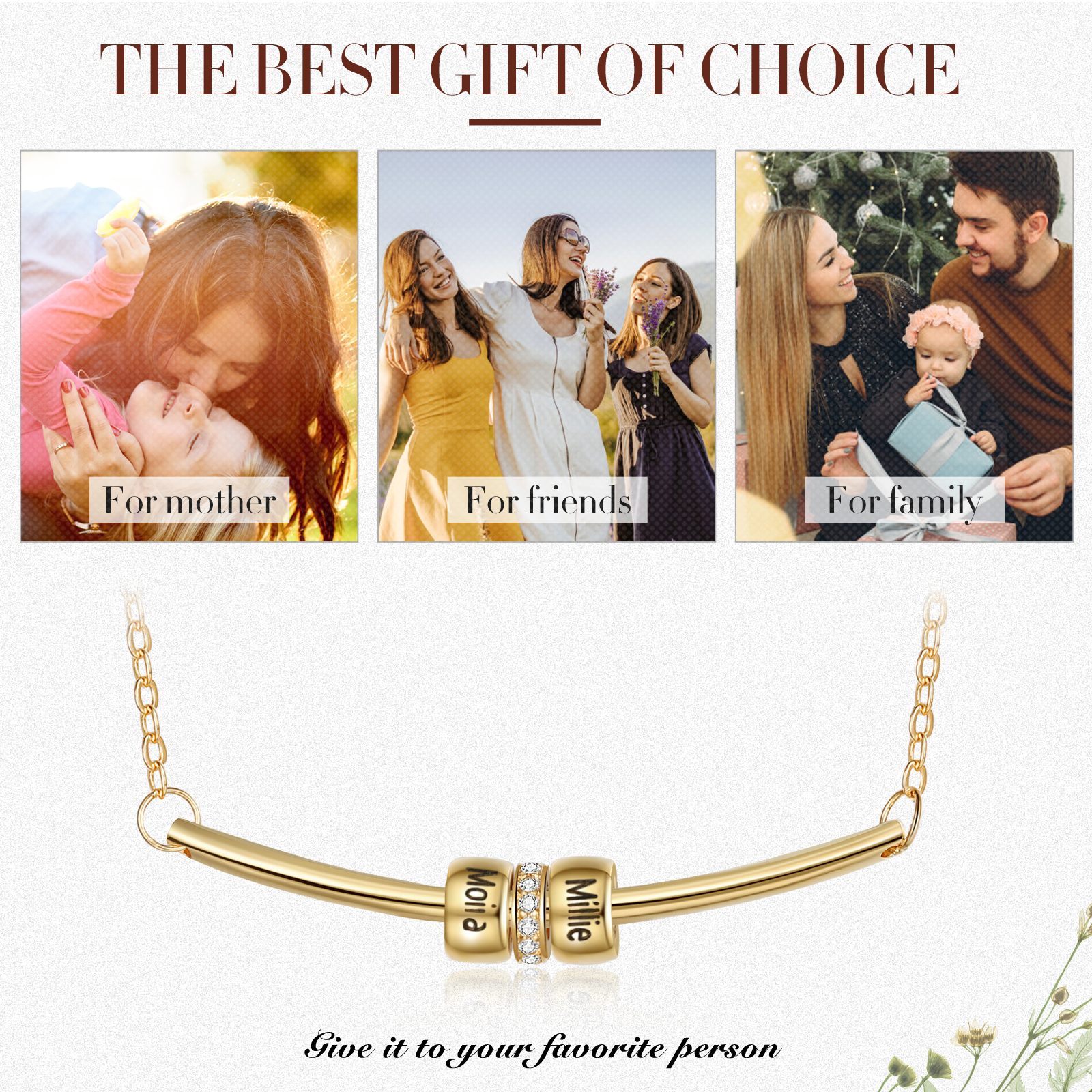 Personalised 2 Beads Simple Women's Necklace-Jessemade AU