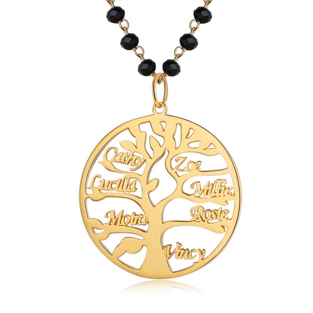 Personalised Family Tree Necklace Custom 7 Names Necklace Gift For Mother-Jessemade AU