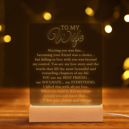 To My Wife LED Night Light "I Love You Forever And Always" Sentimental Gift for Wife-Jessemade AU