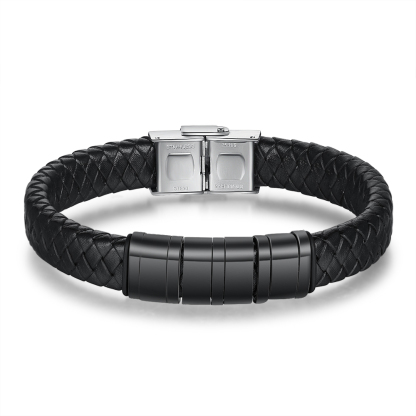 Black Personalised Men's 4 names Bracelet For Dad-Jessemade AU
