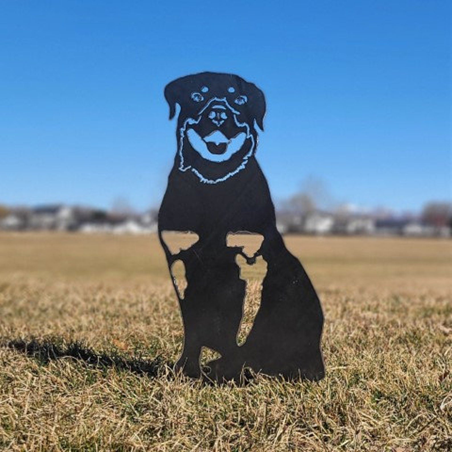 Rottweiler Metal Dog Silhouette Garden Yard Decoration-Jessemade AU