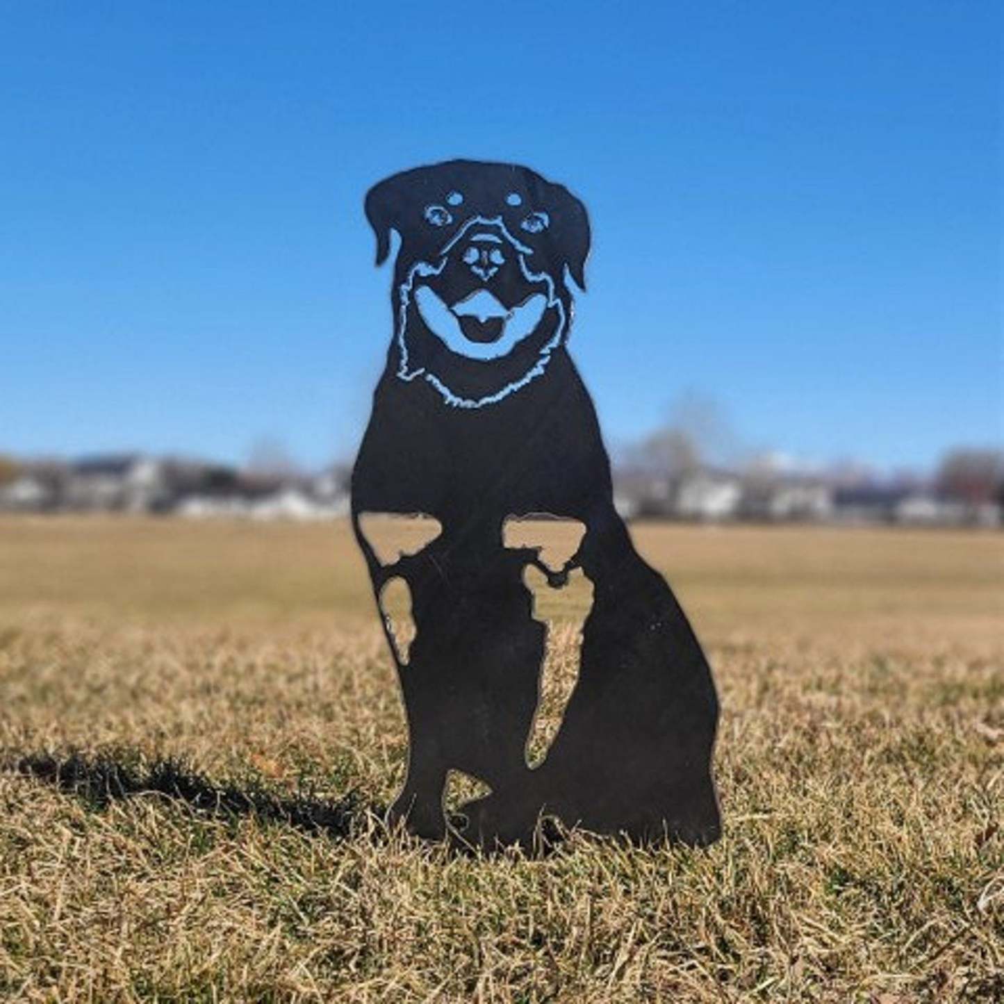 Rottweiler Metal Dog Silhouette Garden Yard Decoration-Jessemade AU