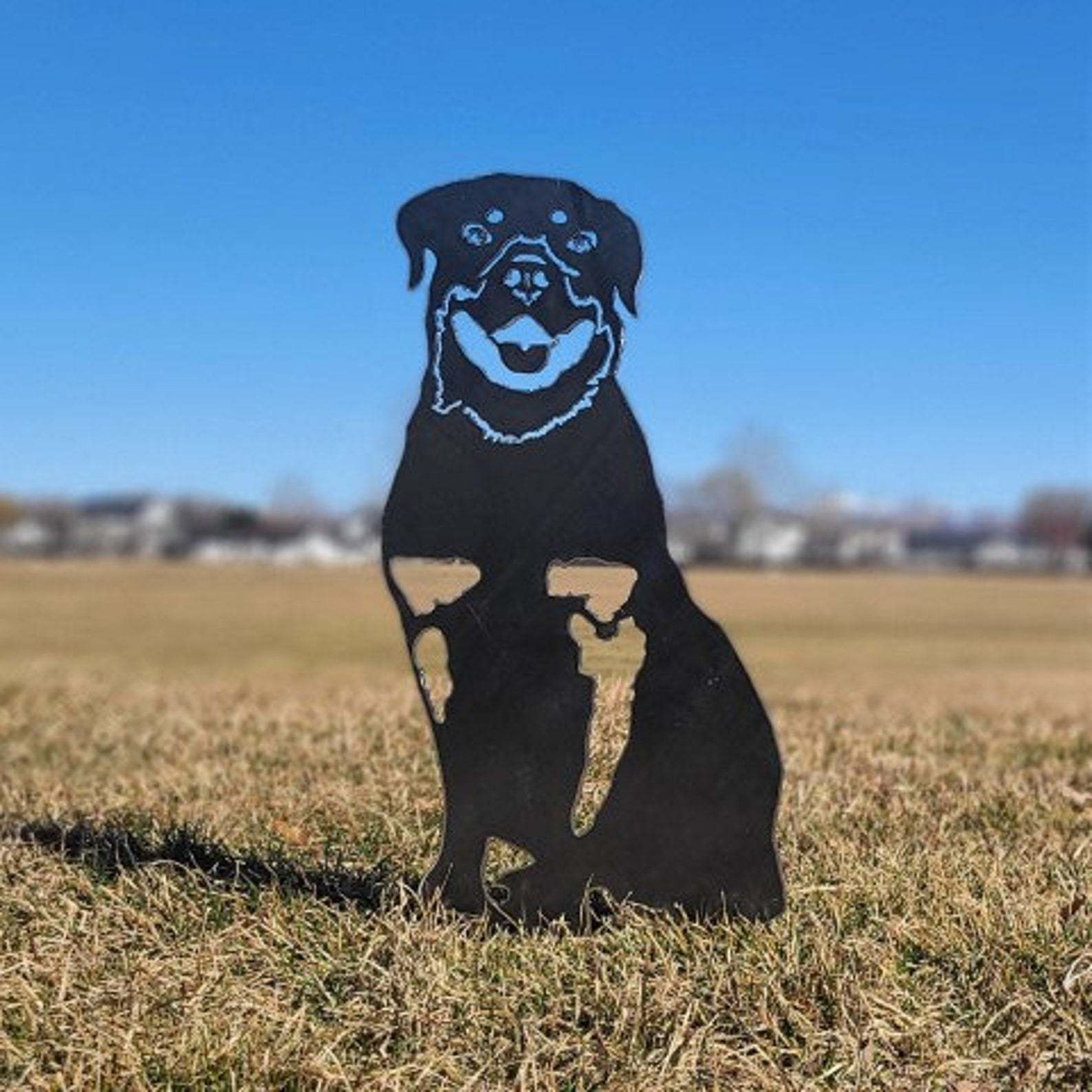 Rottweiler Metal Dog Silhouette Garden Yard Decoration-Jessemade AU