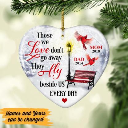 Cardinal Ornament Custom Names Memorial Gift "Those We Love Don't Go Away"-Jessemade AU