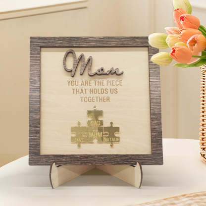 Personalised Mom Puzzle Sign Engrave 5 Names You Are the Piece That Holds Us Together Mother's Day Gift-Jessemade AU
