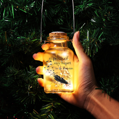 Memorial Jar Night Light Home Decor "A Piece of My Heart Is In Heaven"-Jessemade AU