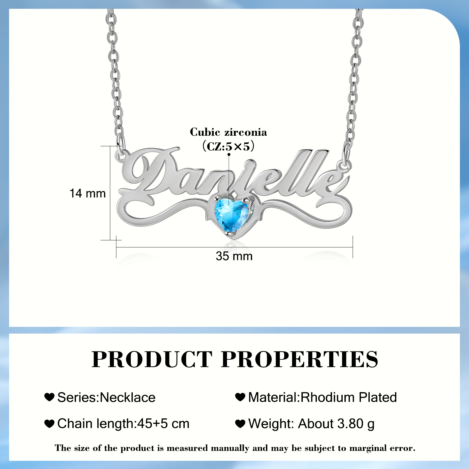 Personalised Women's Necklace Customised Name & Birthstone Necklace Birthday Gift for Her-Jessemade AU