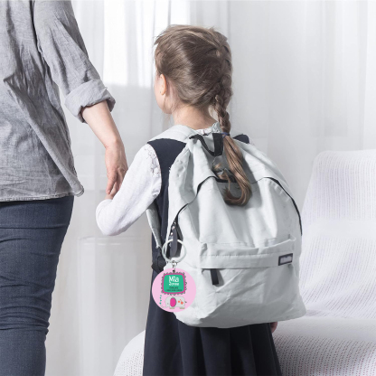 Customised Name and Phone Number Keychain Pink Elephant Back-to-School Gift for Kids-Jessemade AU