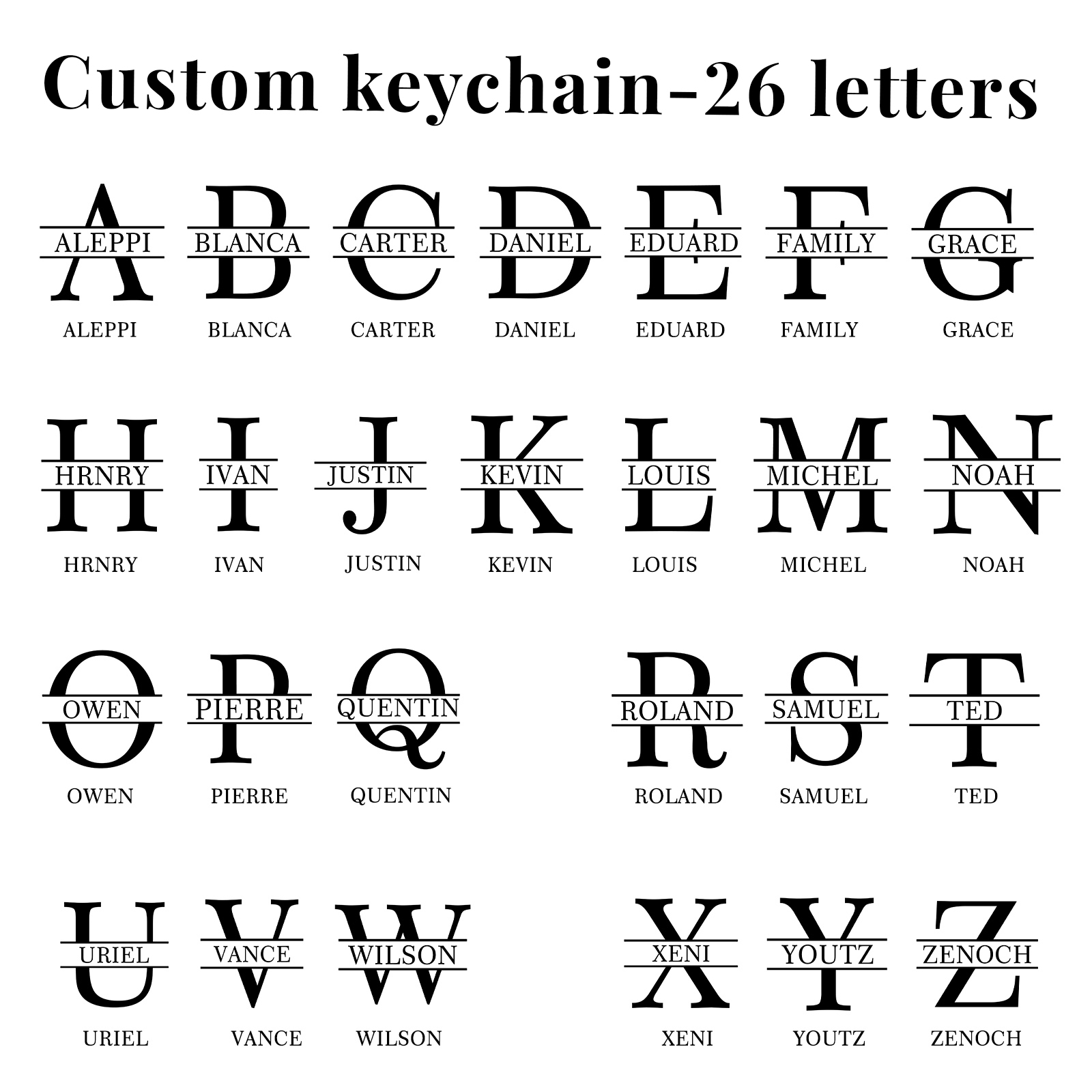 Personalised Men's Leather Keychain Custom Name & Letter Keychain Brown Valentine's Gift for Him-Jessemade AU