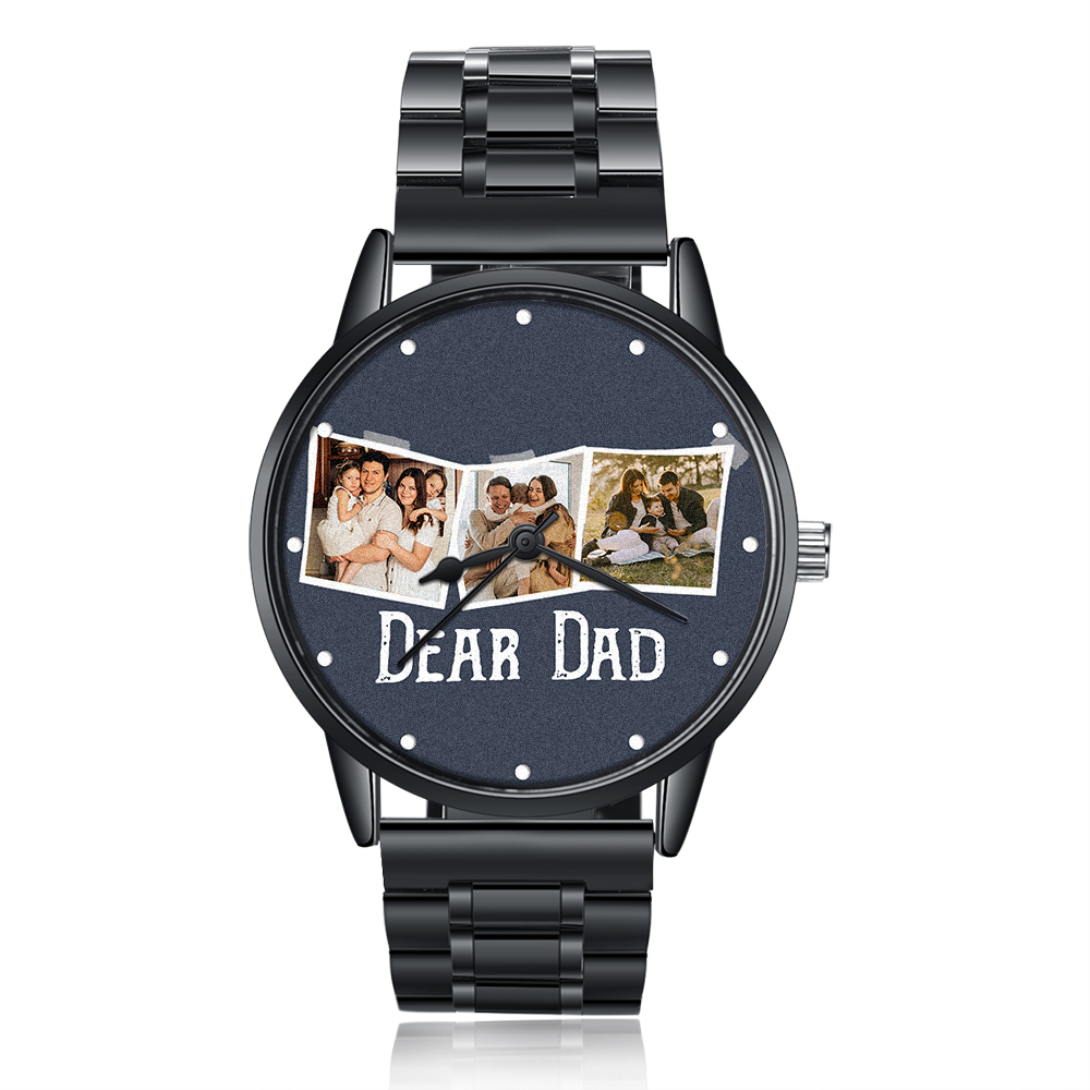 Personalised Photo Watch Custom 3 Photos Mechanical Watch Gifts for Him-Jessemade AU