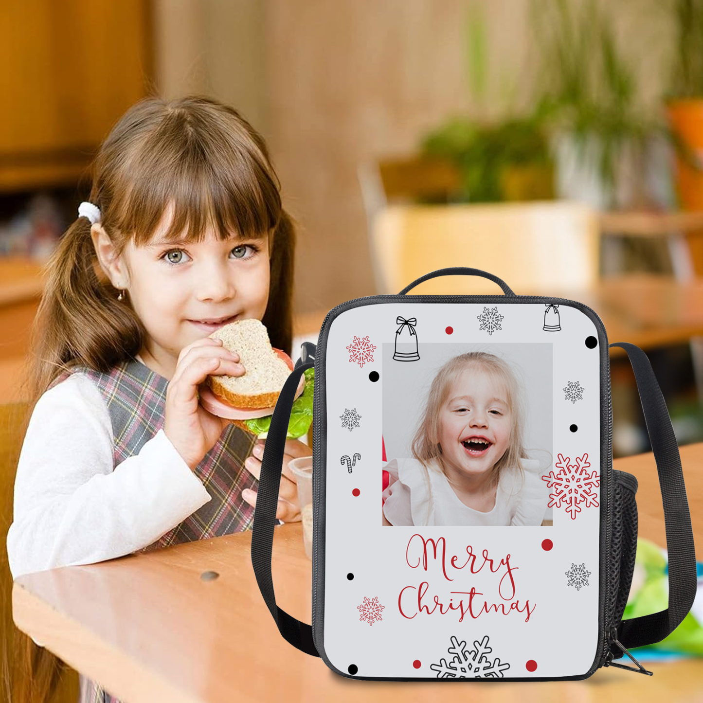 Custom Photo Lunch Bag Personalised Snow Lunch Box Gifts for Kids-Jessemade AU
