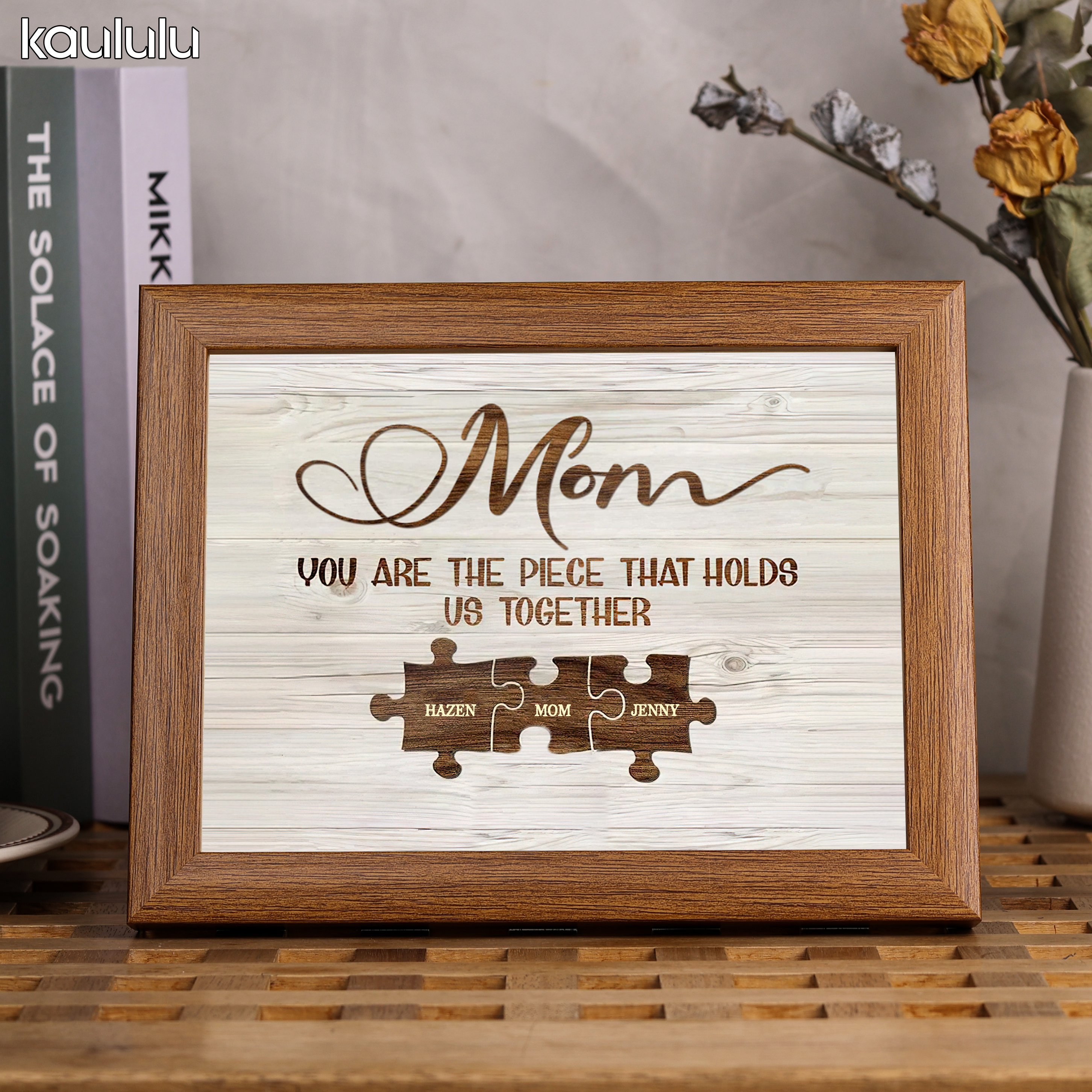 Personalised Puzzle Picture Frame With Light Custom 4 Names Home Decor - You are the piece that holds us together-Jessemade AU