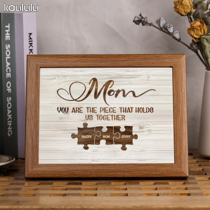 Personalised Puzzle Picture Frame With Light Custom 4 Names Home Decor - You are the piece that holds us together-Jessemade AU
