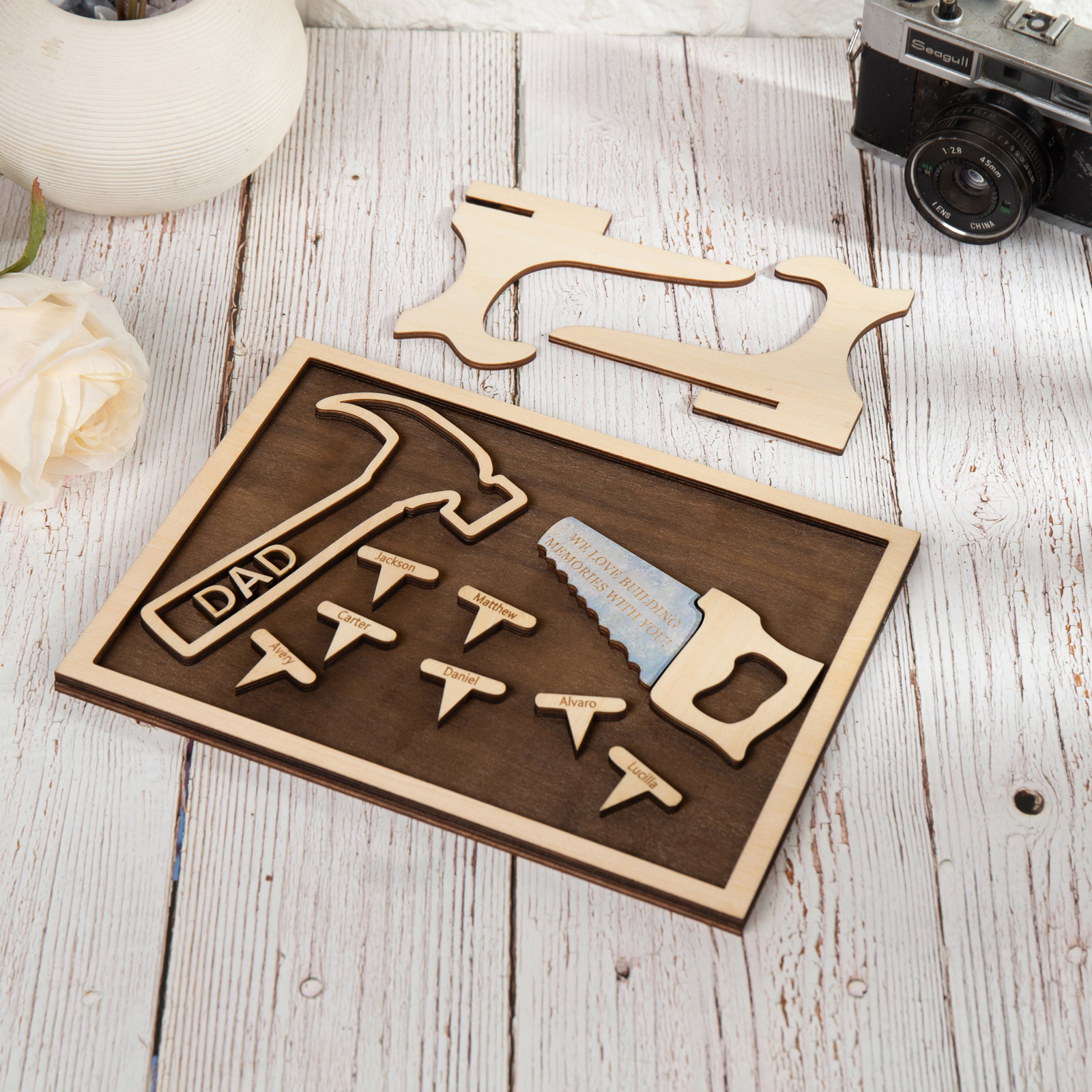 Dad Tool Set Wood Signs Custom 7 Names Father’s Day Handyman Construction Dad Sign-Jessemade AU